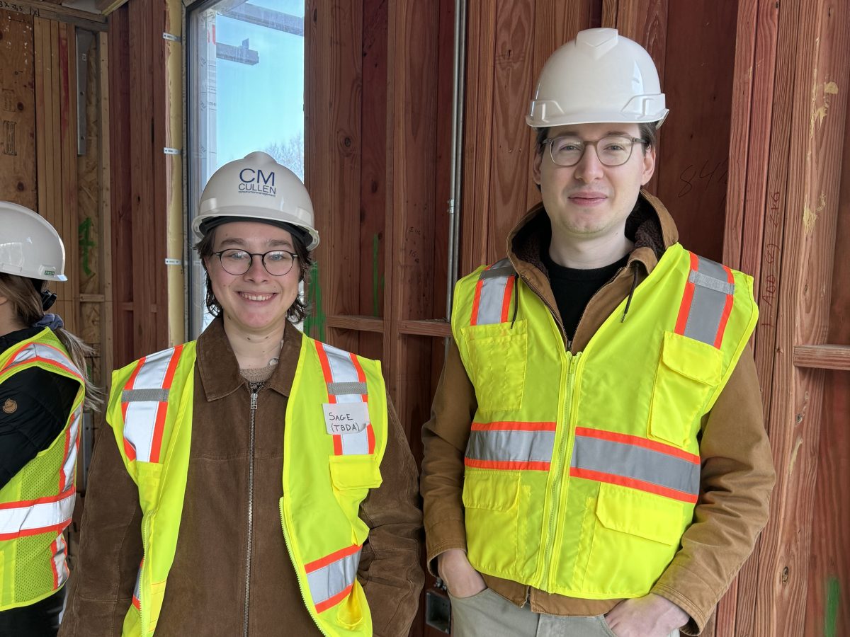  Sage and Garrett visit The Pierce at 7 Van Buren during construction in 2024.